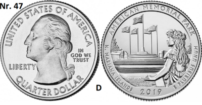 25 Cent 2019, American Memorial Park, Northern Mariana Islands mmt D