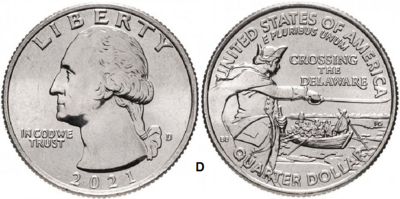 25 Cent 2021, Crossing the Delaware mmt D