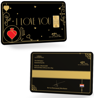 Nederland Goudbaar 1 gram 'I love You'