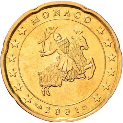 Monaco 20 cent Jaartal te selecteren Reinier III