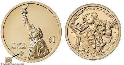 1 US Dollar 2025, Texas, Keuze Muntplaats