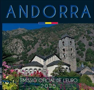 Andorra BU-set 2025 met normale 2 euromunt