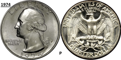 25 Cent 1974, P, Keuze kwaliteit