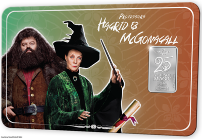 Nederland: '25 Years of Magic', versie Rubeus Hagrid en Minerva Anderling zilverbaar 1 gram Ag 0,999