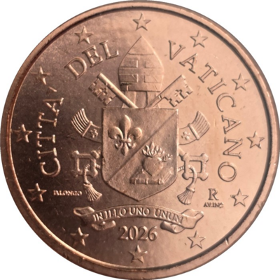 Vaticaanstad 1 cent Paus Leo XIV Jaartal selecteren