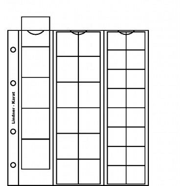 Lindner K6 Karat muntenblad 5 stuks, rode schutbladen